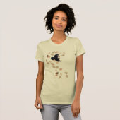 Natuur bossen herfst bladeren en vliegende vogels t-shirt (Voorkant volledig)