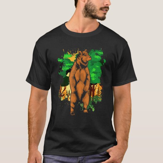 Natuur bossen in de open lucht Dierbruin Beer T-shirt (Voorkant)