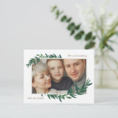 Natuur Botanical Wish Gold Photo Holiday Briefkaar Feestdagenkaart (Staand voorkant)