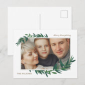 Natuur Botanical Wish Gold Photo Holiday Briefkaar Feestdagenkaart (Voorkant / Achterkant)