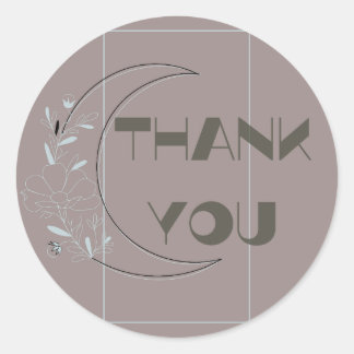 Natuur, Botanisch, Minimalistisch, Aardig Dank u N Ronde Sticker
