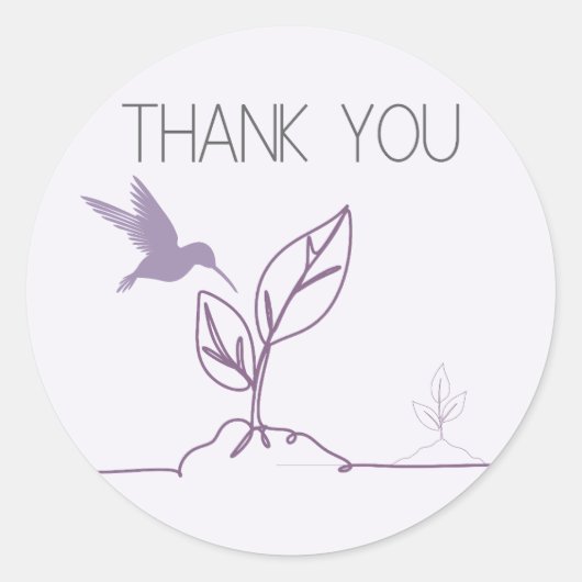 Natuur, Botanisch, Minimalistisch, Aardig Dank u N Ronde Sticker (Voorkant)