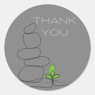 Natuur, Botanisch, Minimalistisch, Aardse Dank u N Ronde Sticker