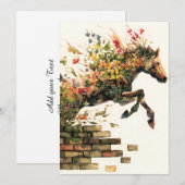 Natuur Botanische Bloemen Paardspringen Feestdagenkaart (Voorkant / Achterkant)