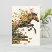 Natuur Botanische Bloemen Paardspringen Feestdagenkaart (Staand voorkant)