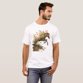 Natuur Botanische Bloemen Paardspringen T-shirt (Voorkant volledig)