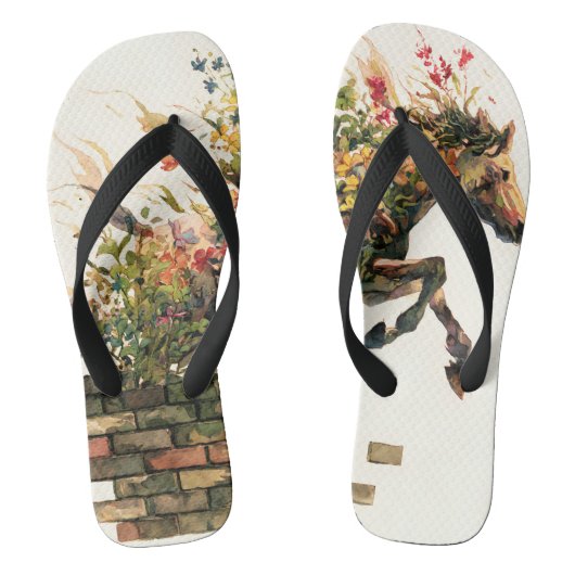 Natuur Botanische Bloemen Paardspringen Teenslippers (Voetbed)