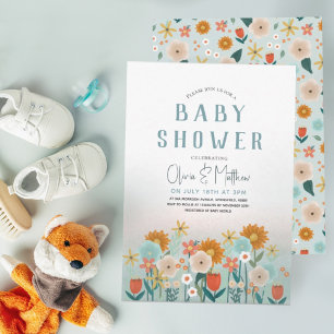 Natuur botanische vlindermeisjes Baby shower Kaart