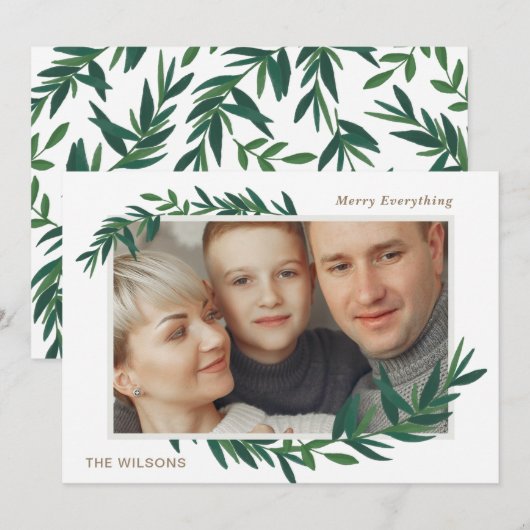 Natuur Botanische wieken Gold foto Feestdagenkaart (Voorkant / Achterkant)