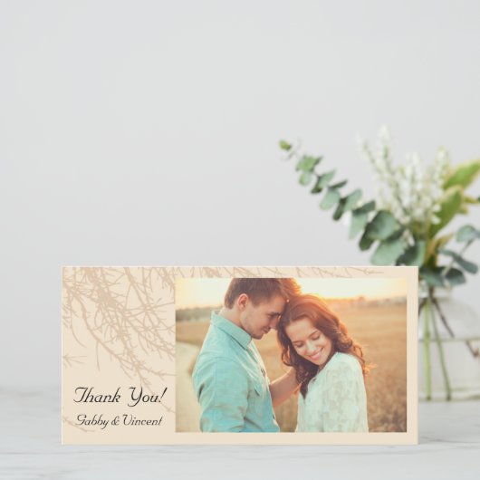 Natuur Branches Hartelijk dank Bedankkaart (Staand voorkant)