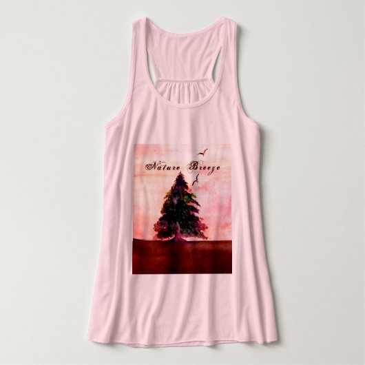 Natuur Breeze Earth Tree Sparrows Blush Pink Tanktop (Design voorkant)