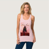 Natuur Breeze Earth Tree Sparrows Blush Pink Tanktop (Volledige Voorkant)