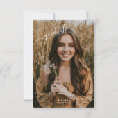 Natuur Bright Terracotta Foto Boho Afstuderen Kaart (Achterkant)