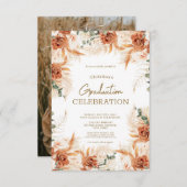 Natuur Bright Terracotta Foto Boho Afstuderen Kaart (Voorkant / Achterkant)