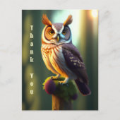 Natuur Brown Owl Artwork Hartelijk dank Briefkaart (Voorkant)