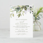 Natuur Bruiloft Botanische groen Waterverf Kaart (Staand voorkant)