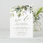 Natuur Bruiloft Botanische groen Waterverf V2 Kaart (Staand voorkant)