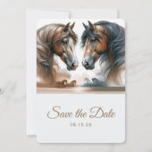 Natuur Bruin Bruin Save The Date Paarden (Voorkant)