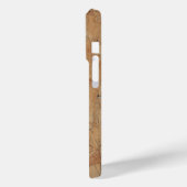 Natuur bruin hout, gekarfd textiel Case-Mate iPhone case (Achterkant / Links)