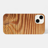 Natuur bruin hout, gekarfd textiel iPhone hoesje (Achterkant horizontaal)