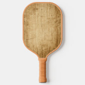 Natuur bruin hout, gekarfd textiel pickleball paddle (Voorkant)