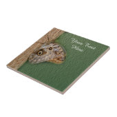 Natuur bruine vlinder tegeltje (Zijkant)