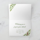 Natuur Bunny Rabbit Leaf Berry Nieuwjaar Wish Date Feestdagen Kaart (Binnen)