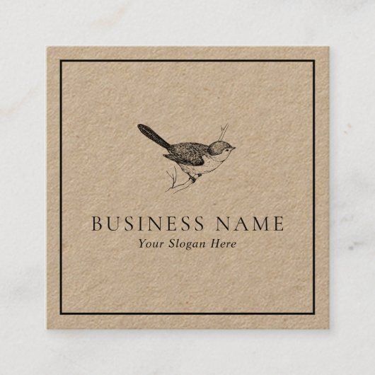 Natuur - Bushtit Vierkante Visitekaartje (Voorkant)