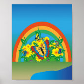 Natuur Butterflies Regenboog Poster (Voorkant)