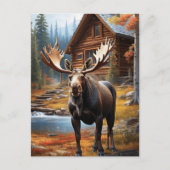 *~* Natuur Cabine STREAM AP49 MOOSE Forest Briefkaart (Voorkant)