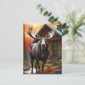 *~* Natuur Cabine STREAM AP49 MOOSE Forest Briefkaart (Staand voorkant)