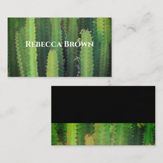 natuur cactus art groen dubbelzijdig op maat visitekaartje (Voorkant / Achterkant)
