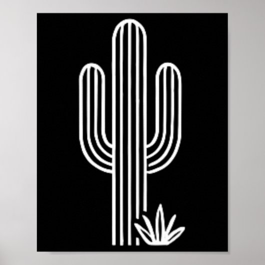 Natuur Cactussen Schattig Westelijke Woestijn Plan Poster (Voorkant)
