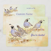 Natuur Californië Quail Bird verjaardagsfeestje Kaart (Voorkant / Achterkant)