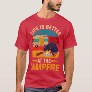 Natuur Camping Caravan Outdoor Camper Retro T-shirt