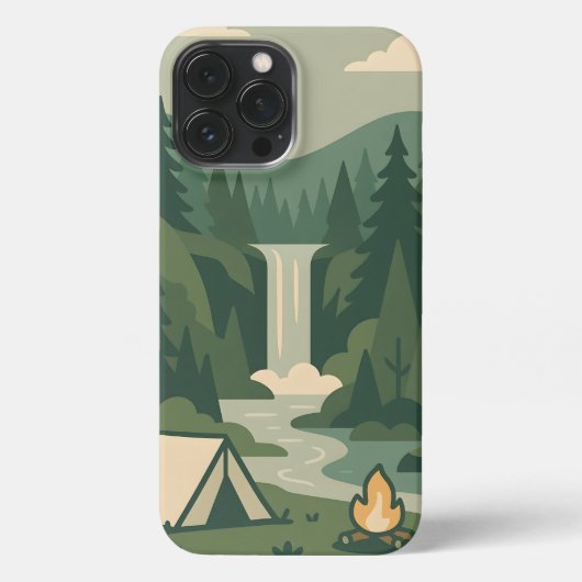 Natuur Camping - iPhone Forêt, Cascade Hoesje (Achterkant)