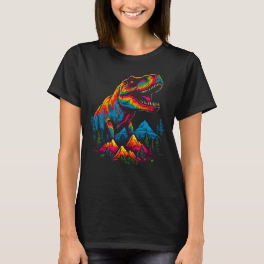 Natuur Camping Thema Dinosaur T-shirt (Voorkant)