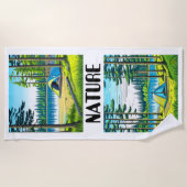 Natuur Camping Theme Tent in de Bossen Strandlaken (Voorkant)