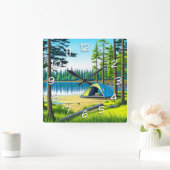 Natuur Camping Theme Tent in de Bossen Vierkante Klok (Huis)