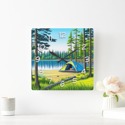 Natuur Camping Theme Tent in de Bossen Vierkante Klok (Huis)