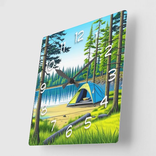 Natuur Camping Theme Tent in de Bossen Vierkante Klok (Hoek)