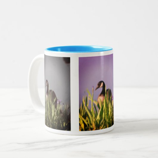 Natuur Canada Goose Irise Tweekleurige Koffiemok (Voorkant links)