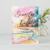 Natuur Chic Beach bruiloft Save The Date (Staand voorkant)