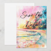 Natuur Chic Beach bruiloft Save The Date (Voorkant / Achterkant)