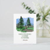 Natuur Citaat John Muir Hand Drawn Pine Trees Briefkaart (Staand voorkant)