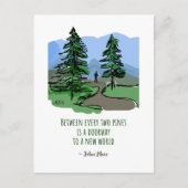 Natuur Citaat John Muir Hand Drawn Pine Trees Briefkaart (Voorkant)