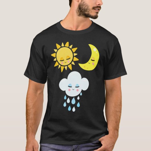 Natuur Clouds Rain Sun Cloud Moon Future Meteorolo T-shirt (Voorkant)