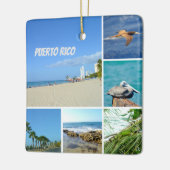 Natuur collage van San Juan, Puerto Rico Keramisch Ornament (Links)