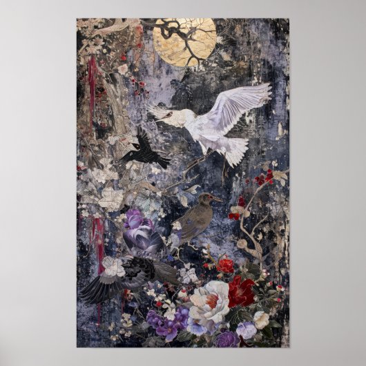 Natuur Collage: Vogels en Wildlife Poster (Voorkant)