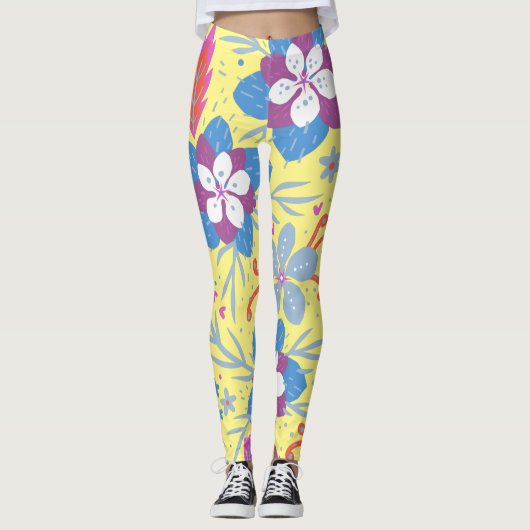 Natuur Colorful Flowers  Leggings (Voorkant)